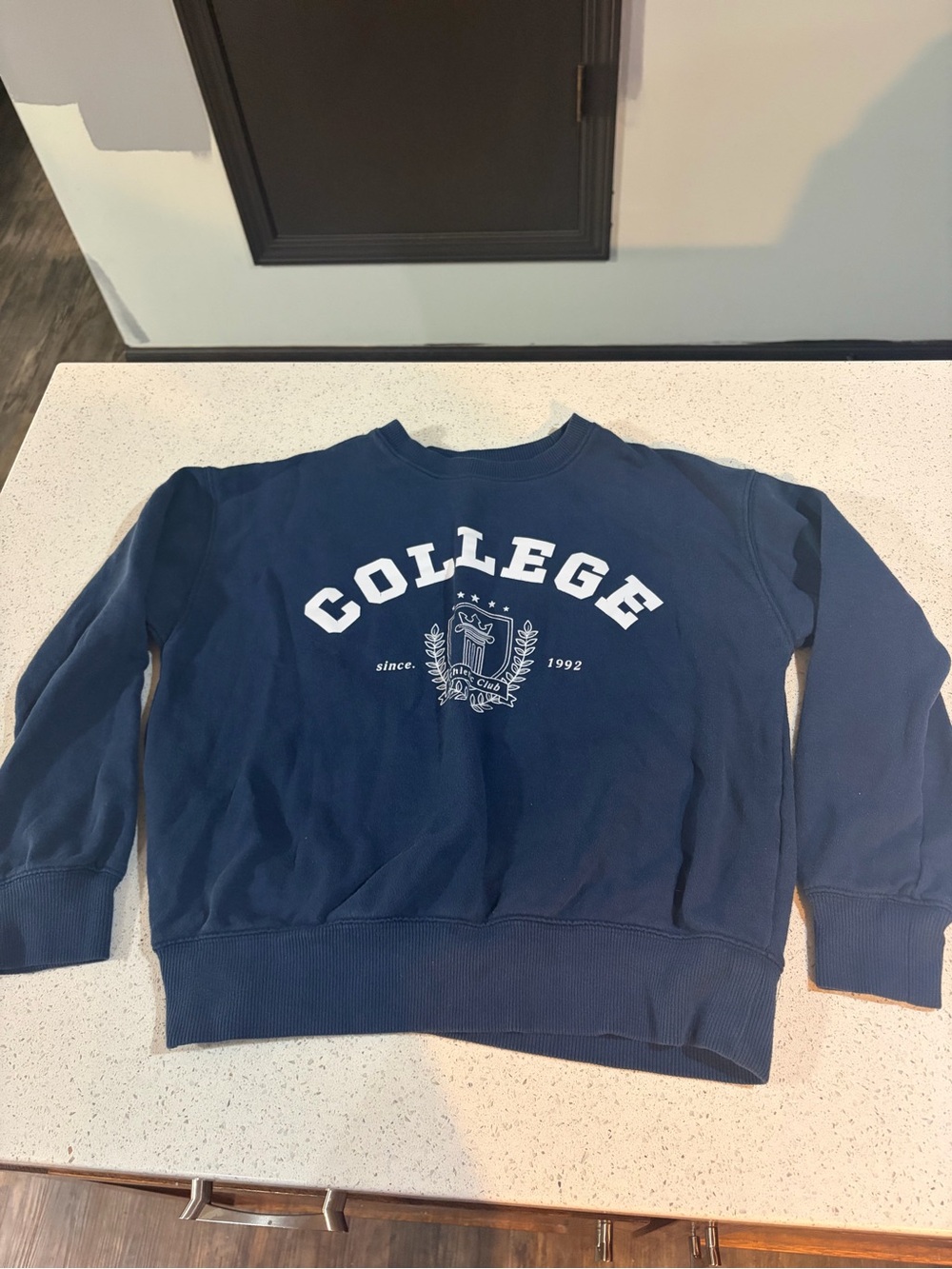 Wonder Nation Kids College Athletic Club Navy Sweatshirt size M 7/8